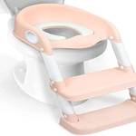 Mobiclinic® Kids, Riduttore WC Bambini, Modello Lala, Vasino bambini con scaletta, Marca europea, Antiscivolo, Regolabile, Pieghevole, per bambini da 1-8 anni, Rosa e bianco