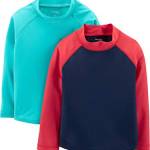 Simple Joys by Carter's Set Rashguard Assortiti Bambini e ragazzi, Pacco da 2, Blu/Rosso, 3 anni