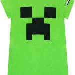 MINECRAFT Camicia da Notte Pigiama da Gioco | Vestaglia Ragazza | Verde 8-9 Anni