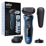 Braun Series 6 Rasoio Elettrico Barba, Regolabarba Uomo EasyClick, Base Di Ricarica, SensoFlex, Wet&Dry, Ricaricabile, Custodia da Viaggio, Rasoio A Lamina Senza Fili, 61-B4500cs Blu