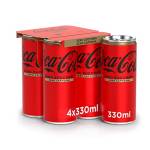 Coca-Cola Zero Zuccheri Zero Caffeina – 4 Lattine da 330ml, Tutto il Gusto Coca-Cola Senza Calorie e Senza Caffeina, in Lattina Riciclabile, Bevanda Analcolica con Edulcoranti