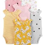 Simple Joys by Carter's 6-Pack Sleevless Bodysuit Body, Multicolore/Floreale/Pois/Righe, 24 Mesi (Pacco da 6) Bimba