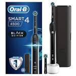 Oral-B SmartSeries 4 4500 N Smart Coaching Spazzolino Elettrico Ricaricabile con 1 Manico Nero Connesso, 2 Testine di Ricambio, 1 Custodia da Viaggio e 3 Modalità [Edizione Vecchia]