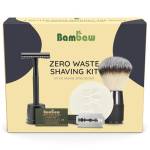 Bambaw Kit Barba Uomo – Rasoio Di Sicurezza Con Supporto, 15 Lamette Rasoio Sicurezza, Pennello da Barba e Sapone Da Barba Senza Profumo, Regalo Uomo