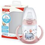 NUK First Choice+ bicchiere antigoccia | 6-18 mesi | Beccuccio in silicone a prova di perdite | Controllo temperatura | Sfiato Anti-Colica | Senza BPA | 150ml | Disney Eeyore Rossa