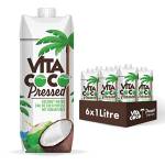 Vita Coco acqua di cocco pressata 6x1 L idratante naturale, gusto cocco, piena di elettroliti, senza glutine, ricca di vitamina C e potassio