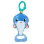 Bright Starts, Balena Whale-a-roo, giocattolo peluche da tirare, si aggancia a passeggini e sdraiette