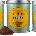 Saula Premium Caffè biologico macinato 100% arabica - Confezione 3 lattine da 250 gr.