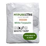 MYPURECORE Telone bianco resistente, durevole, impermeabile e resistente ai raggi UV, versatile telo per esterni, giardino, campeggio, grande telo per pergole, capannoni, protezione dalle intemperie