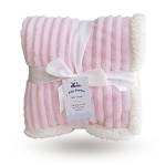 eYone Coperta in pile Sherpa per bambino o ragazza, grande, per culla, seggiolino auto, carrozzina (80 x 110 cm) (rosa)