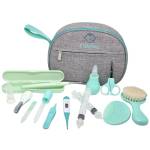 Kuketes – Set per la cura del bambino. Kit neonato higiene nascita. 13 Pezzi Beauty BabyCare,lima, forbici, tagliaunghie, siringa per bambino, spazzola, termometro. Per viaggi e uso quotidiano.