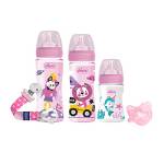 Chicco Set Biberon e Ciuccio, Confezione Risparmio, Set di 3 Biberon Anti-colica, 1 Ciuccio In Silicone e 1 Clip Per Ciuccio, Tutto Il Necessario Per LA Bambina, Rosa, 0 Mesi+