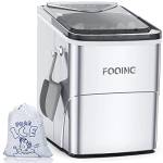 FOOING Macchina per Cubetti di Ghiaccio 6 Minuti casa,15KG/24H, Autopulenti, Professionale,Argento