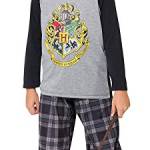 INTIMO Big Boys Harry Potter Hogwarts Scuola Crest Raglan Pajama Set (10/12)