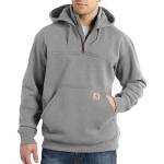 Carhartt Men's Rain Defender Paxton Heavyweight Hooded Zip Mock Neck Sweatshirt,Heather Gray,Small