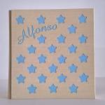 ALBUM FOTOGRAFICO IN TELA A POIS STELLE STELLINE CON NOME INTAGLIATO PERSONALIZZABILE ANCHE NEI COLORI nascita compleanno prima comunione