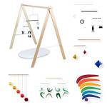 Set 5 giostrine montessori con porta palestra - Munari, Arancia Gobbi, Ballerine, Ottaedro, Arcobaleno, giostrina, giostrina, Appeso, cameretta