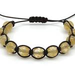 Bracciale Quarzo Citrino Unisex, Shamballa il Bracciale Della Felicità, Regolabile Fatto a Mano