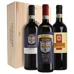 Fattoria dei Barbi - Sangiovese Brunello di Montalcino, Chianti, Morellino di Scansano, Cassetta di legno da 3 bottiglie 0,75 L