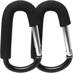 igadgitz home U7096 Grande Ganci Passeggino Clip Passeggino Ganci Carrozzina Moschettone -Nero -2pz