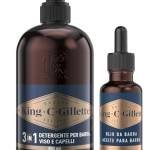 King C. Gillette KIT BARBA UOMO, con Olio Barba e Detergente Viso Uomo e Barba, per CURA DELLA BARBA, Confezione da 30 e 350 ml, per Set Rasatura Completo, IDEA REGALO UOMO