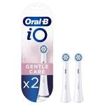 Oral-B iO Gentle Care Testine Spazzolino Elettrico, Confezione da 2 Testine di Ricambio Bianche, Pulizia Delicata ed Efficace di Gengive e Denti Sensibili