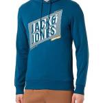 JACK & JONES Jjnet Sweat Hood, Felpa con cappuccio, Sailor Blue, S Uomo