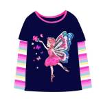 VIKITA T-Lhirt Manica Corta Top Maniche Lunghe Bambina L3116 3-4 Anni