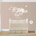 Ramo Gatto e uccellini, Decorazioni casa, Wall decal, Wall Stickers, Adesivi murali bambini