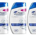 Head & Shoulders, Classic Shampoo antiforfora idratante, deterge e idrata i capelli e la pelle cavelu, confezione da 3 x 500 ml