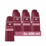 Dove Pro Age, shampoo detergente e vitalizzante, cura dei capelli per uomini e donne, nutre e idrata, ammorbidisce e pulisce tutti gli stili e i colori, confezione da 6 pezzi da 400 ml