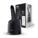 Braun Rasoio Elettrico Barba Stazione di Pulizia 4 in 1, Compatibile con I Rasoi Series 5, 6 e 7 di Nuova Generazione, Pulizia e Igiene Profonda, Idea Regalo, Nero