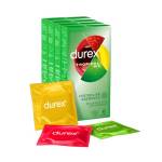 Durex Tropical Preservativi Aromatizzati alla Frutta, Gusto: Banana, Mela, Fragola e Arancia, Lubrificati a Base Siliconica - 24 Profilattici