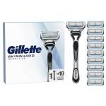 Gillette Skinguard Sensitive Rasoio Da Uomo Con Lametta Di Ricambio Con Un Tocco Di Aloe, 10 Lamette Di Ricambio, Clinicamente Testato Per Pelli Sensibili