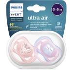 Philips Avent SCF085/02 - Succhietto Ultra air, Lascia respirare la pelle del tuo bambino, Ortodontico & senza BPA, 0-6 m, confezione da 2 pz