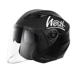 Westt Jet Casco moto casco scooter uomo donna casco Jet doppia visiera parasole caschi Vespa scuter scodella, nero, grigio, bianco Certificato ECE DOT