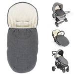 Zamboo Sacco Coprigambe Passeggino Universale per Carrozzina ed Ovetto - Sacco Passeggino Invernale 2in1 in Pile con Tasca - Grigio