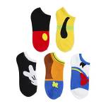 Disney Women's Classic 5-Pack No Show Socks