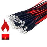 Diodi led 3 mm effetto fuoco red 12V Confezione 10 pezzi