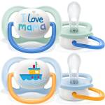 PHILIPS Avent SCF080/01, Confezione da 2 Succhietti Ultra Air, 0-6 Mesi, Capezzolo Morbido