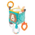 Fehn Cubo di attività motoria Funky Friends Fehn, cubo per bambini da appendere alla carrozzina, al lettino e marsupio, neonati 0+ mesi