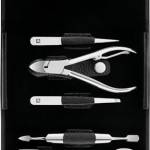 ZWILLING Set per manicure e pedicure da viaggio, in pelle, 7 pezzi, nero