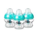 Tommee Tippee Advanced - Bottiglie anti-coliche per bambini, con tecnologia di rilevamento del calore, 150 ml, confezione da 3, trasparente