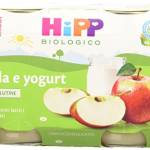 HiPP - Omogeneizzato di Frutta Bio per Neonati, Gusto Mela e Yogurt, 24 Vasetti da 125 g