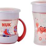 NUK Magic Cup & Mini Magic Cup - Set di bicchieri per imparare a bere a 360°, a prova di perdite, a prova di perdite e senza BPA, 160 ml e 230 ml, colore: Rosso, 10225281