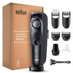 Braun Series 7 Rasoio Elettrico Barba, Regolabarba Uomo, Rifinitore Di Precisione, Lama Barba Problade, 40 Lunghezze, Wet&Dry Ricaricabile, Imballaggio Riciclabile, Idea Regalo BT7441 Nero