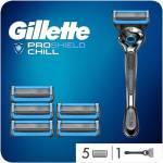 Gillette Fusion 5 ProShield Rasoio Uomo a Mano Libera, 6 Lamette da Barba (da 5 Lame), Doppia Striscia Lubrificante, Tecnologia Flexball, Fino a 1 Mese di Rasatura con 1 Lametta