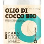 Olio di Cocco Biologico Extra Vergine CocoNativo –1000ml– Crudo e Spremuto a Freddo, Organico e Puro, Non Processato, (Bio Nativo), Ideale per Capelli, per il Corpo e ad Uso Alimentare, Non Raffinato