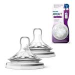 Philips SCF046/27 Avent 2 Tettarelle Natural per Alimenti Densi, Fessura a Y, 6m+