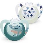 NUK Star Ciuccio per bambini | 18-36 Mesi | Succhietti notte e giorno | silicone senza bpa | Accettato dal 99% dei bambini | Verde | 2 Pezzi